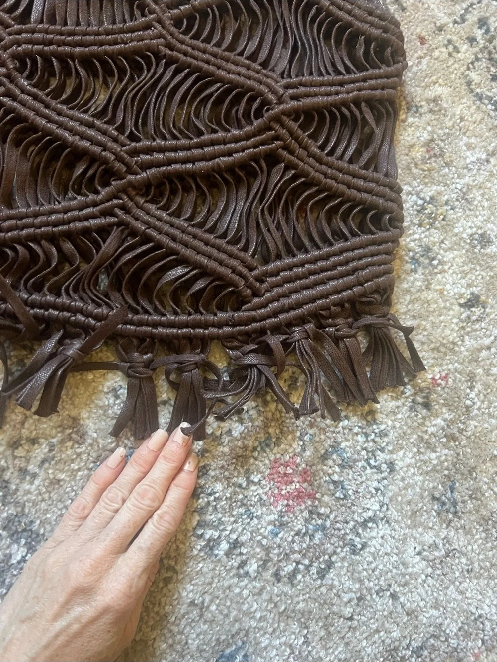 Bag Brown Macrame Fringe Tote Bag